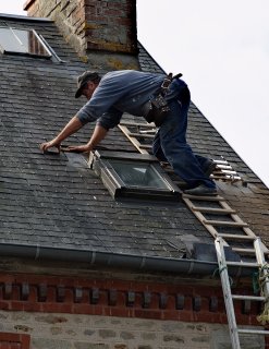 working on roof